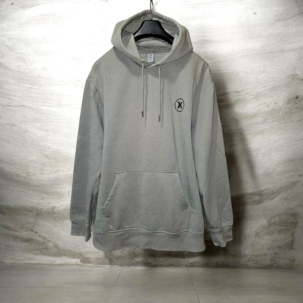 Hurley Pullover Hoodie Mens XL Sage Green Olive Icon Logo Chest Sweatshirt